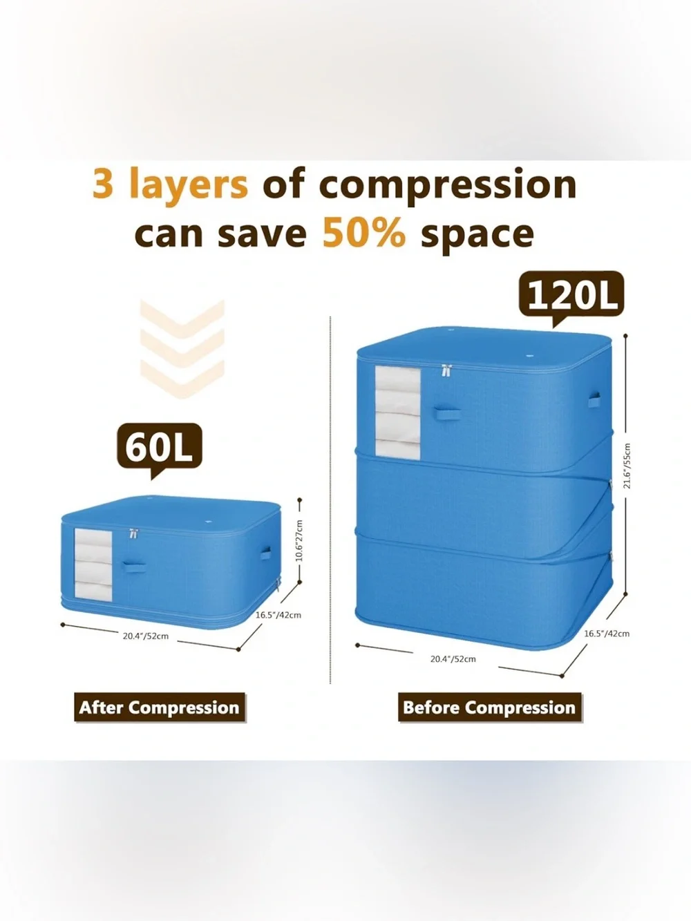 Compression Storage Bag - Blue Space-Saving Organizer